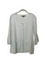 Flax 100% Linen Solid Blue Long Sleeve Button-Down Shirt Size S - photo 1