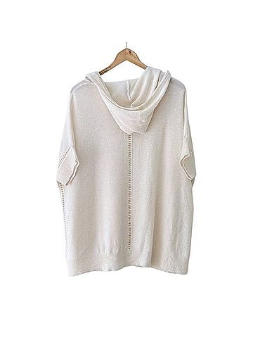 White + Warren Hoodie Pop-Over Sweater Cashmere Pullover Sweater (view 2)