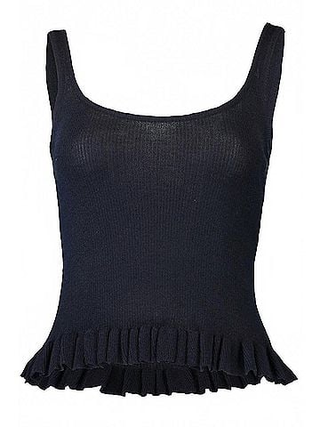 Brandon Maxwell Phoebe Knit Tank Top in Navy (view 1)
