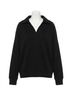 Umgee Black Collared Neck Top in Black Size M - photo 1