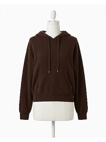Steve Madden Kinny Hooded Sweater Top in Dark Espresso (view 1)