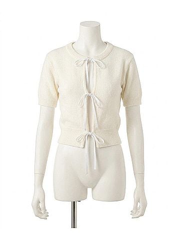 Steve Madden Sereia Front-Tie Cardigan in Cream (view 1)
