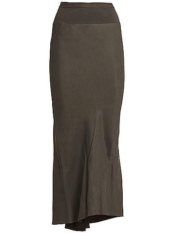 Rick Owens Gonna Calf Bias Skirt in Bosco (view 1)
