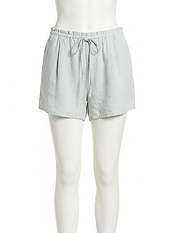 Bella Dahl Ruffle Waist Shorts in Muted Sage (view 1)