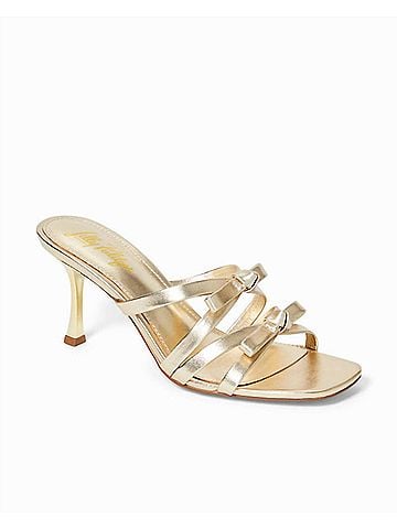 Lilly Pulitzer Women's Wanda Slide Sandal in Gold Metallic (view 1)