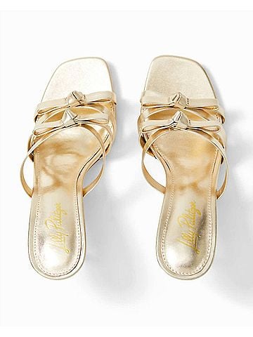 Lilly Pulitzer Women's Wanda Slide Sandal in Gold Metallic (view 2)
