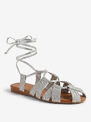Free People Women's Sunny Gilly Flats in Silver Leather (view 1)