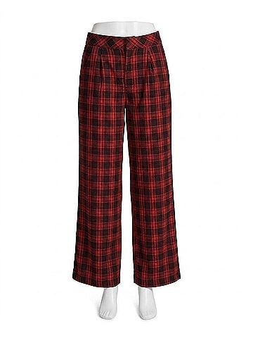 Steve Madden Isabella Pant in Red Plaid (view 1)