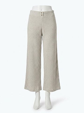 Faherty Women's Apres Waffle Pant in Light Heather Grey (view 1)