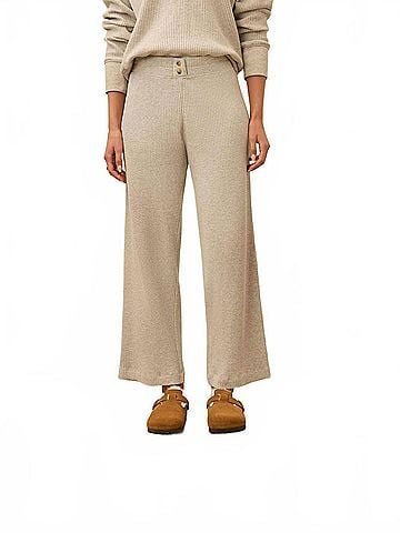 Faherty Women's Apres Waffle Pant in Light Heather Grey (view 2)