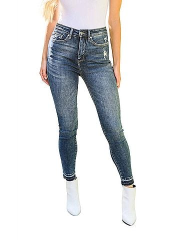 Judy Blue Hi-Waisted Tummy Control Jeans in Dark Wash (view 2)