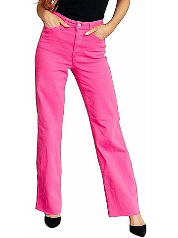 Judy Blue High Rise Garment Dyed 90'S Straight Jeans in Pink (view 2)