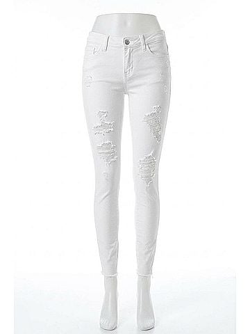 Judy Blue Bootyful Destroyed Skinny Jean - Plus in White (view 1)