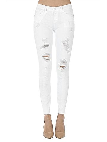 Judy Blue Bootyful Destroyed Skinny Jean - Plus in White (view 2)