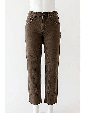 Free People We The Free Risk Taker Mid Rise Straight Jeans in Workwear Brown (view 1)