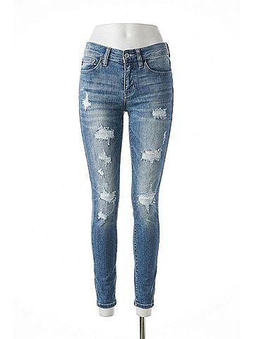 Judy Blue Bootyfull Destroyed Skinny Jean - Plus in Blue (view 1)