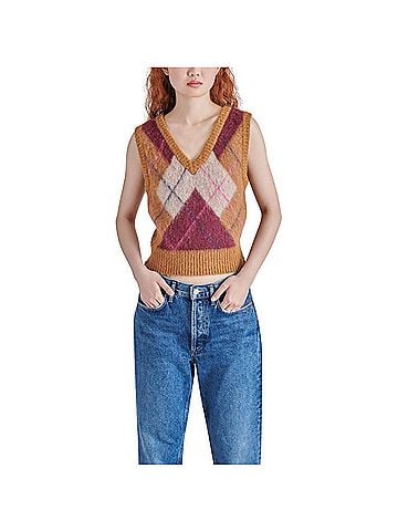 Steve Madden Ella Sweater Vest in Orange (view 2)