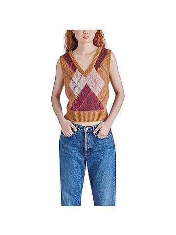 Steve Madden Ella Sweater Vest in Orange (view 2)