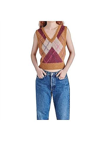 Steve Madden Ella Sweater Vest in Orange (view 2)