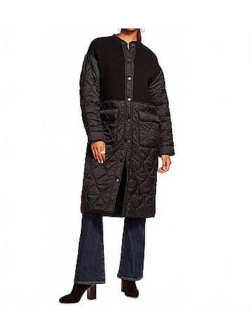 Ramy Brook Melanie Combo Puffer Coat in Black (view 2)