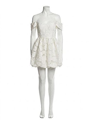 Amanda Uprichard Jacquard Valentina Mini Dress in White (view 1)