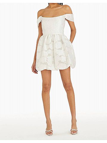Amanda Uprichard Jacquard Valentina Mini Dress in White (view 2)