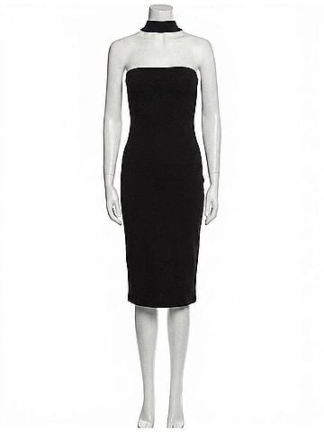 Amanda Uprichard Kimana Midi Dress in Black (view 1)