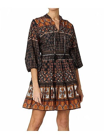 Cleobella Priyanka Mini Dress in Zocalo Print (view 2)