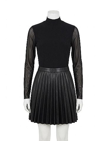 Steve Madden Nevah Sheer Long Sleeve Mini Dress in Black (view 1)