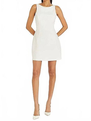Amanda Uprichard Maribel Sleeveless Mini Bow Back Dress in White (view 2)