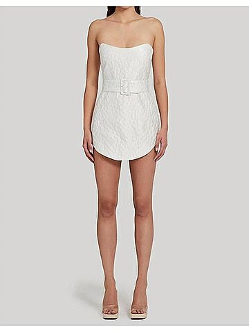 Amanda Uprichard Joss Strapless Mini Dress in White (view 2)