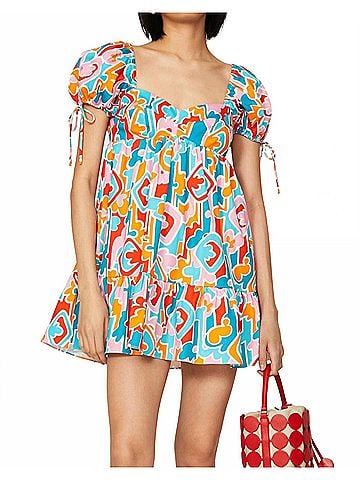 Amanda Uprichard Sicily Babydoll Mini Dress in Miami Print (view 2)