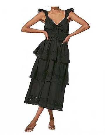 Cleobella Eliana Midi Dress in Black (view 2)