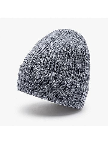 Free People Winnie Waffle Cuff Beanie in Charcoal (view 1)