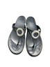Crocs Black Silver Flip Flops Size 7 - photo 2