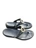 Crocs Black Silver Flip Flops Size 7 - photo 1