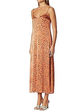 Scanlan Theodore Leopard Print Slip Midi Dress Cocktail Dress (view 2)