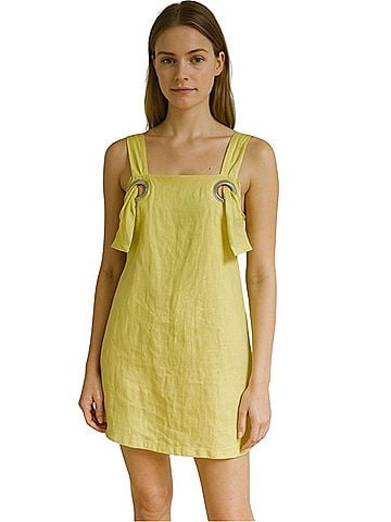 Free People Style Mafia Neon Linen Mini Dress Casual Dress (view 2)