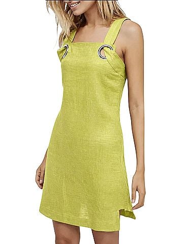 Free People Style Mafia Neon Linen Mini Dress Casual Dress (view 1)