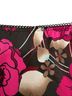 La Belle 100% Polyester Floral Black Pink Casual Skirt Size L - photo 8