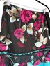 La Belle 100% Polyester Floral Black Pink Casual Skirt Size L - photo 5
