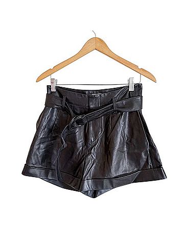 FRAME Denim Paperbag Shorts Leather Shorts (view 1)