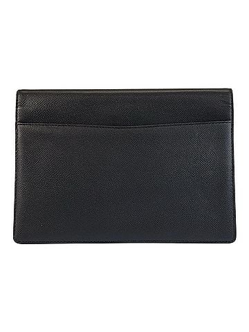 Yves Saint Laurent YVES SAINT LAURENT Vintage YSL Black Leather Clutch Bag with Gold Hardware for Men (view 2)