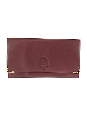 Cartier CARTIER Cartier Must Line Wine Red Bordeaux Gold Hardware Leather Clutch Bag Second Unisex Men's (view 1)