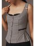 Maeve Houndstooth Black White Green Brown Sleeveless Blouse Size M - photo 5