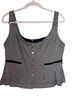 Maeve Houndstooth Black White Green Brown Sleeveless Blouse Size M - photo 1