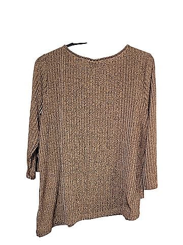 Ruby Rd. Rib-knit Asymmetrical  3/4 Sleeve Blouse (view 2)