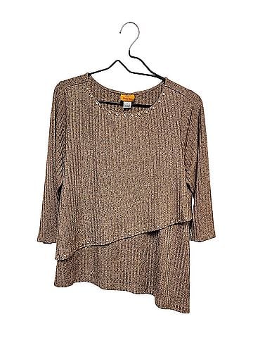 Ruby Rd. Rib-knit Asymmetrical  3/4 Sleeve Blouse (view 1)