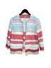 J. McLaughlin 70% Cotton 17% Polyester 7% Viscose 6% Other 100% Cotton Stripes Red Ivory Jacket Size M - photo 1