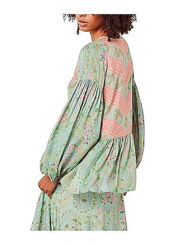 Spell and the Gypsy Collective City Lights Sage Blush Long Sleeve Blouse (view 2)
